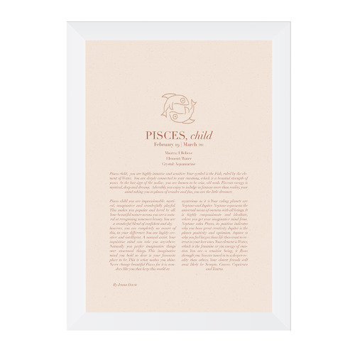 Blush Pisces Child Framed Printed Wall Art
