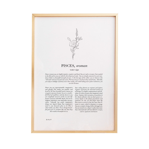 Zodiac Woman I Pisces Framed Printed Wall Art