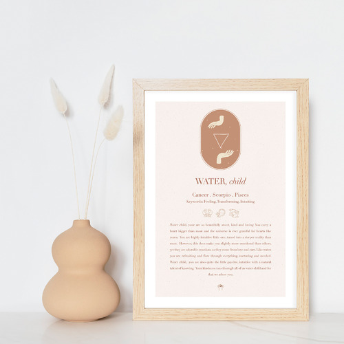 Water, Child Framed Printed Wall Art