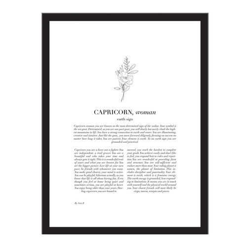 Zodiac Woman I Capricorn Framed Printed Wall Art