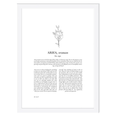 Zodiac Woman I Aries Framed Printed Wall Art