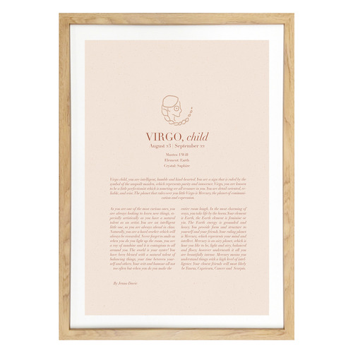Blush Virgo Child Framed Printed Wall Art
