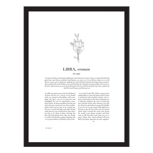 Zodiac Woman I Libra Framed Printed Wall Art