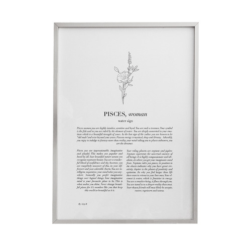 Zodiac Woman I Pisces Framed Printed Wall Art