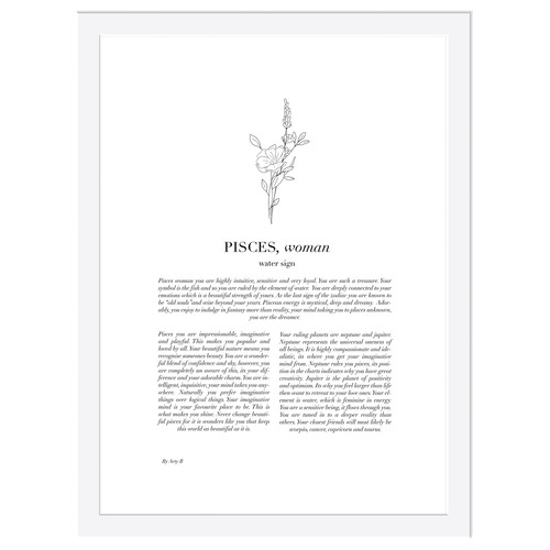 Zodiac Woman I Pisces Framed Printed Wall Art