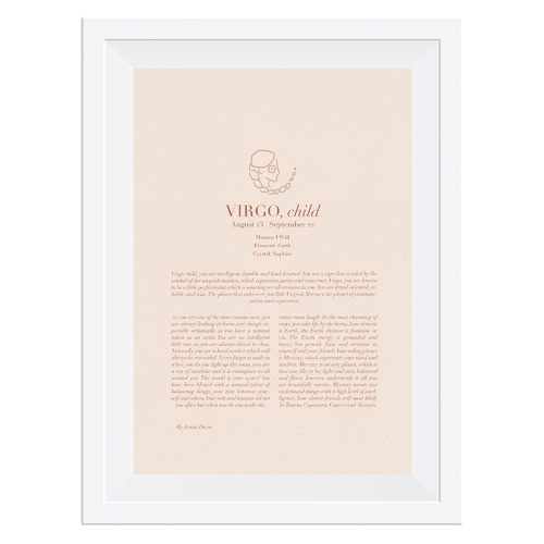 Blush Virgo Child Framed Printed Wall Art