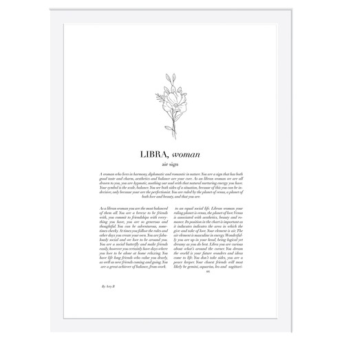 Zodiac Woman I Libra Framed Printed Wall Art