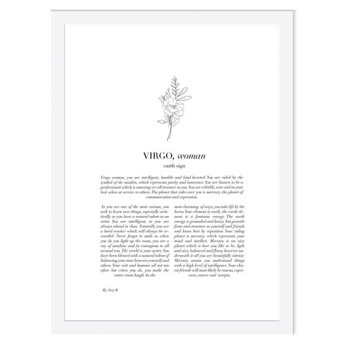 Zodiac Woman I Virgo Framed Printed Wall Art