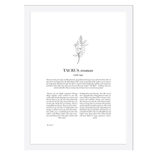 Zodiac Woman I Taurus Framed Printed Wall Art