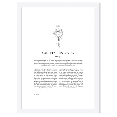 Zodiac Woman I Sagittarius Framed Printed Wall Art