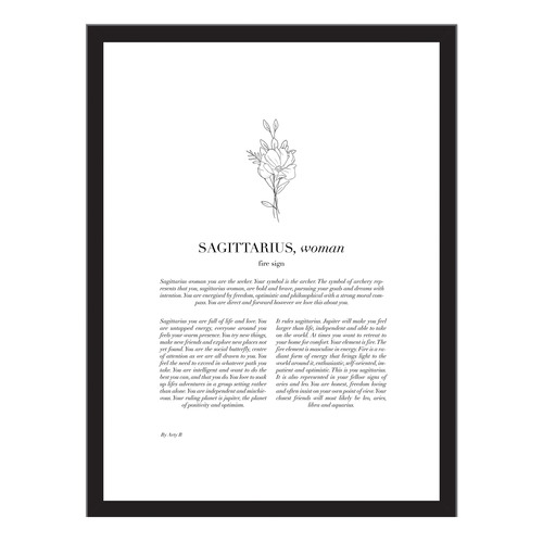Zodiac Woman I Sagittarius Framed Printed Wall Art
