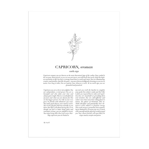 Zodiac Woman I Capricorn Framed Printed Wall Art
