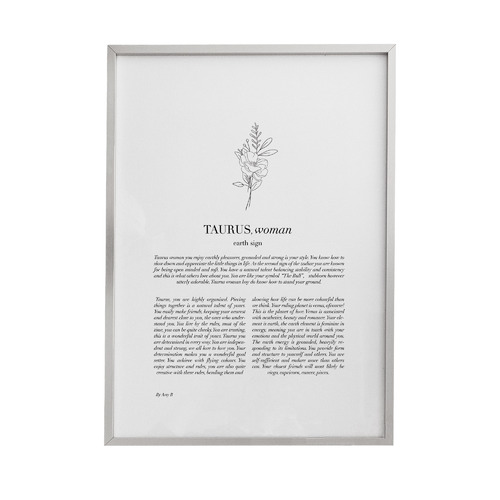 Zodiac Woman I Taurus Framed Printed Wall Art