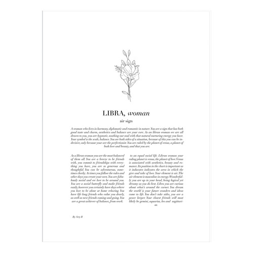 Zodiac Woman I Libra Framed Printed Wall Art