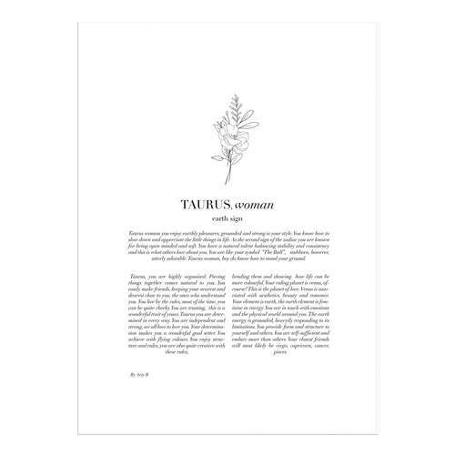Zodiac Woman I Taurus Framed Printed Wall Art