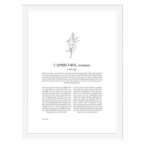 Zodiac Woman I Capricorn Framed Printed Wall Art