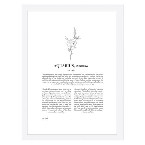 Zodiac Woman I Aquarius Framed Printed Wall Art