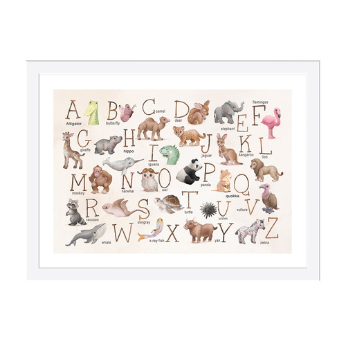 Animal Alphabet II Framed Printed Wall Art