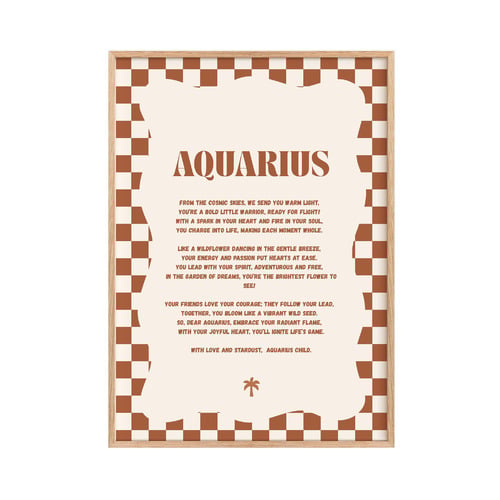 Zodiac Aquarius Child Printed Wall Art