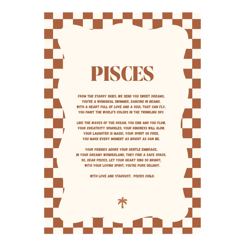 Zodiac Pisces Child Printed Wall Art