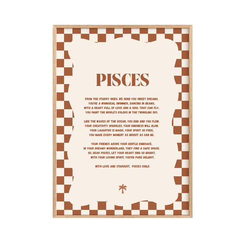 Zodiac Pisces Child Printed Wall Art