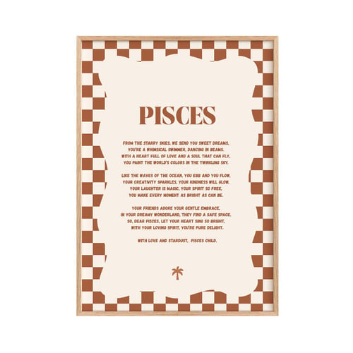 Zodiac Pisces Child Printed Wall Art
