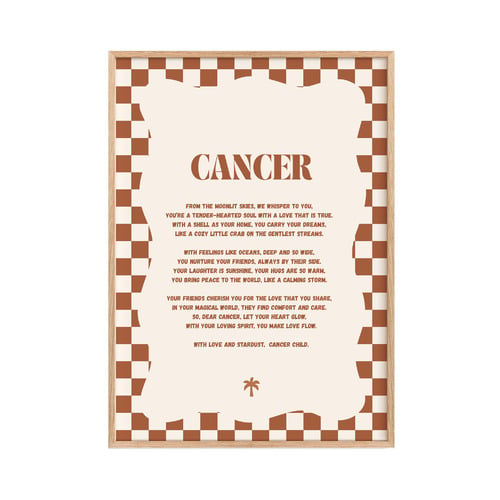 Zodiac Cancer Child Printed Wall Art