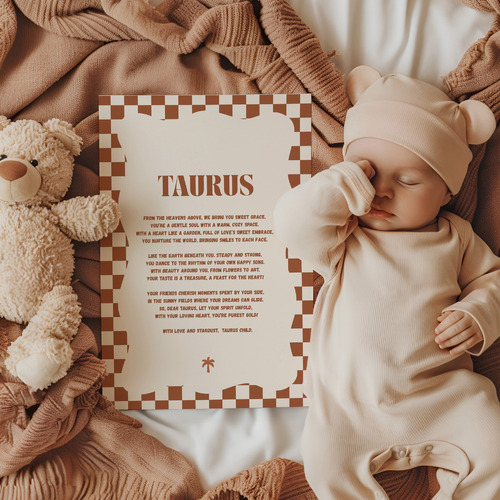 Zodiac Taurus Child Printed Wall Art