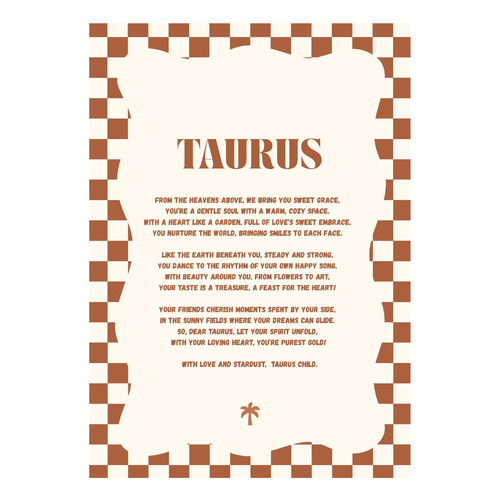 Zodiac Taurus Child Printed Wall Art