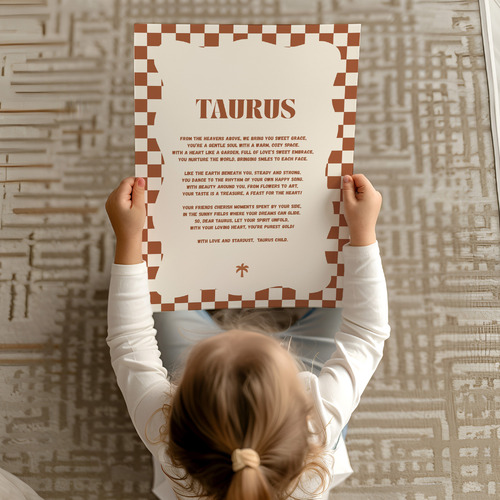 Zodiac Taurus Child Printed Wall Art