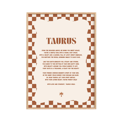Zodiac Taurus Child Printed Wall Art