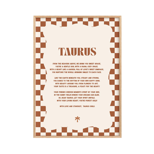 Zodiac Taurus Child Printed Wall Art