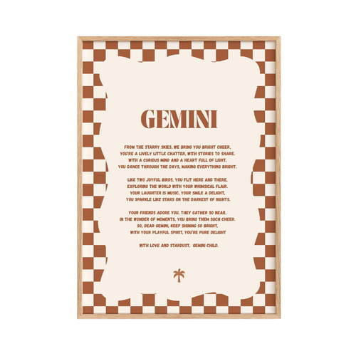 Zodiac Gemini Child Printed Wall Art