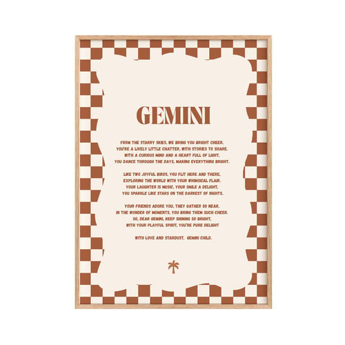 Zodiac Gemini Child Printed Wall Art