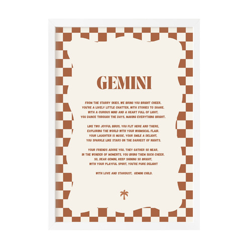 Zodiac Gemini Child Printed Wall Art