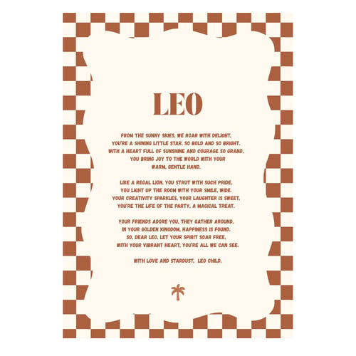 Zodiac Leo Child Printed Wall Art