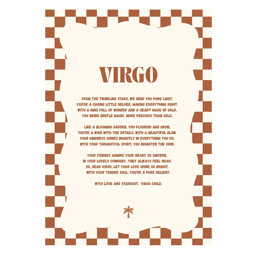 Zodiac Virgo Child Printed Wall Art