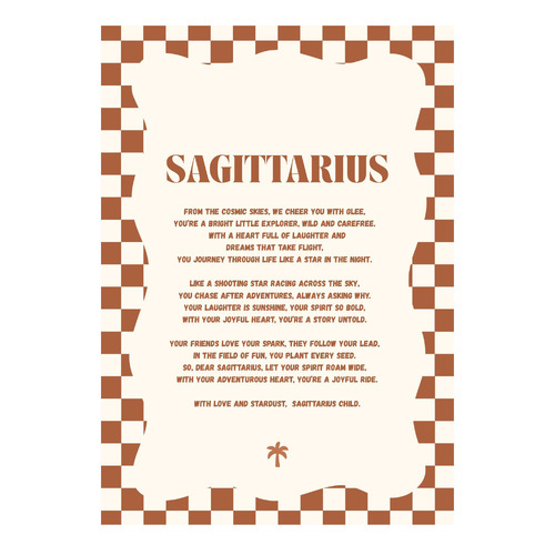 Zodiac Sagittarius Child Printed Wall Art
