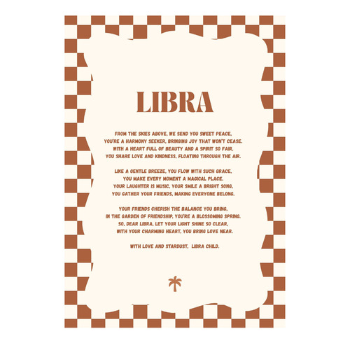 Zodiac Libra Child Printed Wall Art