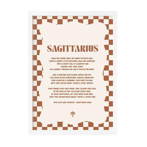 Zodiac Sagittarius Child Printed Wall Art