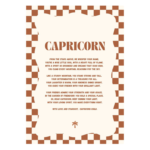 Zodiac Capricorn Child Printed Wall Art