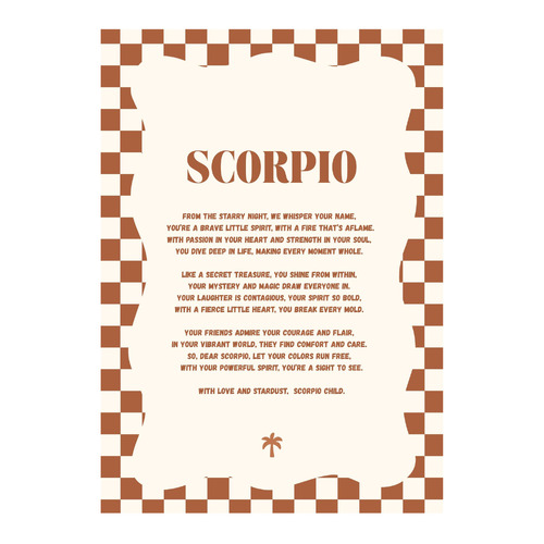 Zodiac Scorpio Child Printed Wall Art
