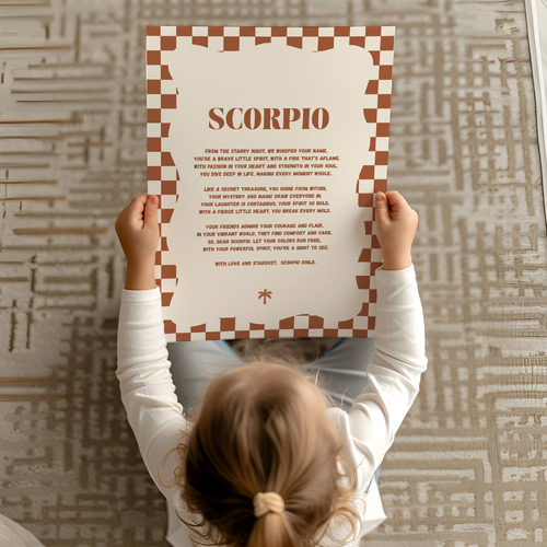 Zodiac Scorpio Child Printed Wall Art
