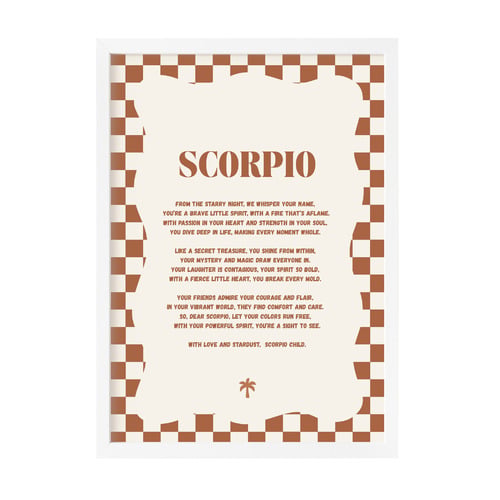 Zodiac Scorpio Child Printed Wall Art