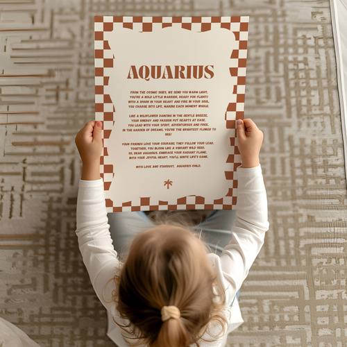 Zodiac Aquarius Child Printed Wall Art