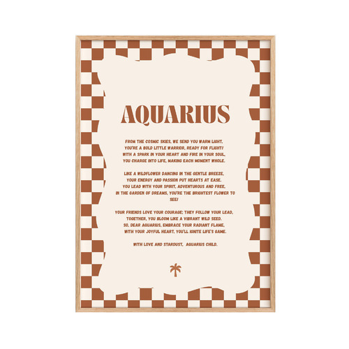 Zodiac Aquarius Child Printed Wall Art