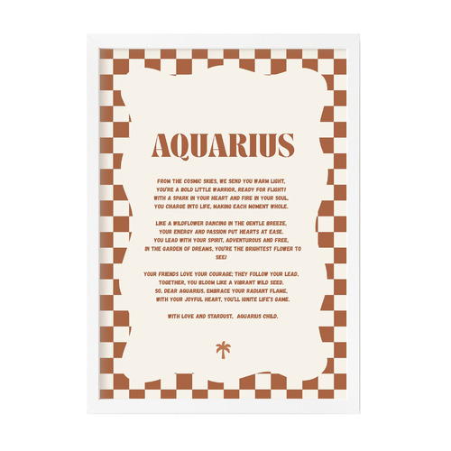 Zodiac Aquarius Child Printed Wall Art