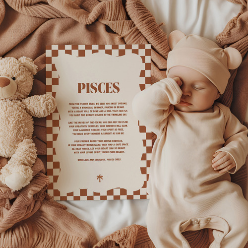 Zodiac Pisces Child Printed Wall Art