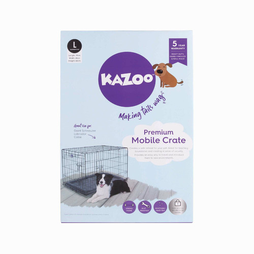 Hammertone Grey Steel Mobile Pet Crate