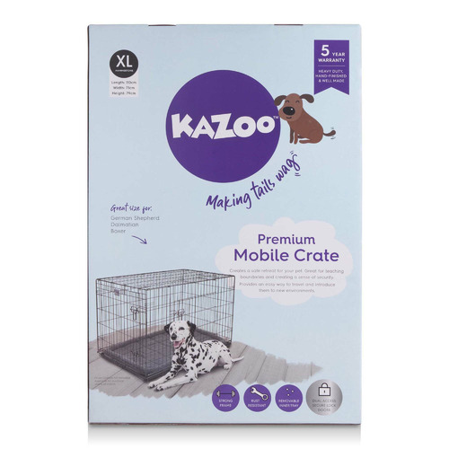 Hammertone Grey Steel Mobile Pet Crate